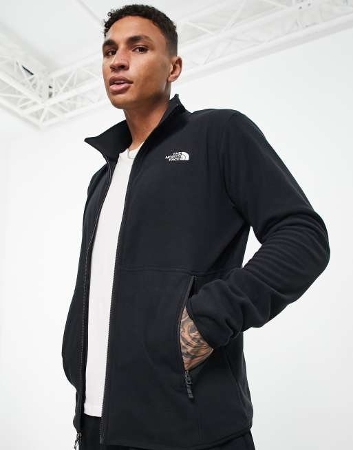 The North Face TKA Glacier zip up fleece in black