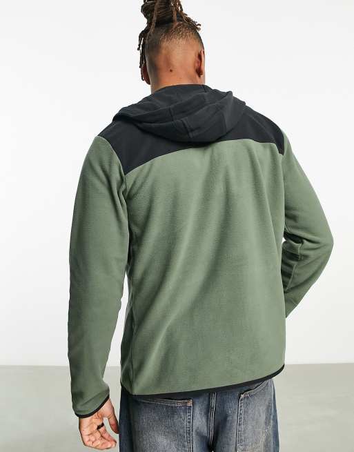 The North Face TKA Glacier zip up hoodie in olive and black | ASOS