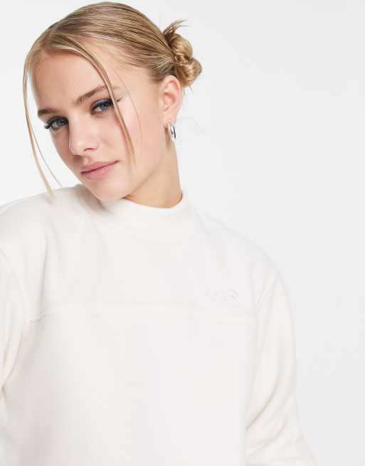 White mock outlet neck sweatshirt