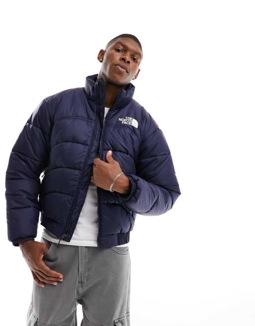 Navy blue north hot sale face puffer jacket