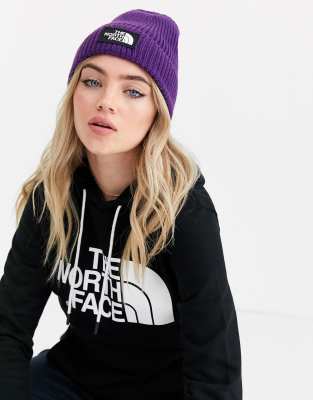 north face purple beanie