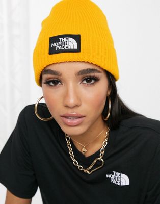 north face beanie yellow