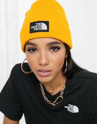 yellow north face cap