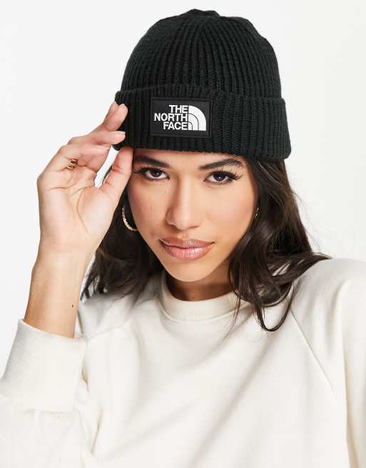 The North Face TNF Logo Box cuffed beanie in black | ASOS