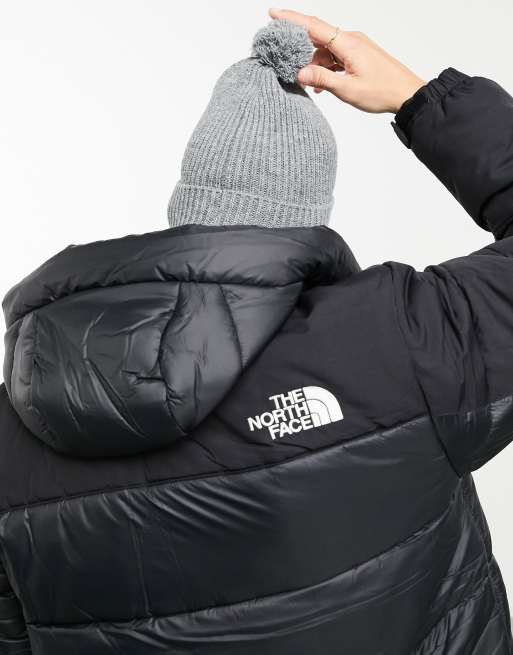 The North Face TNF Logo box pom beanie in grey, 2 of 4