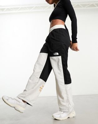 The North Face TNF Nylon straight fit high waist joggers in black and white - ASOS Price Checker