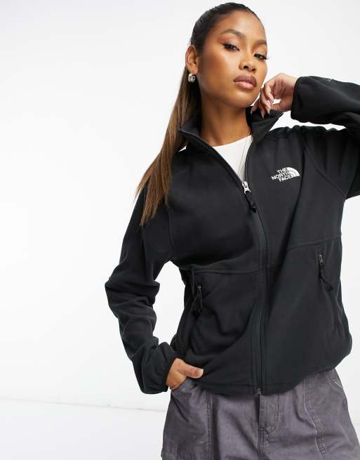 The North Face TNF Polartec 100 zip up fleece in black ASOS