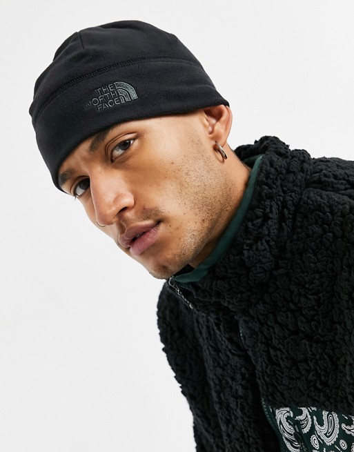 The North Face TNF Standard Issue beanie in black/green