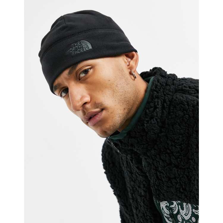 The North Face TNF Standard Issue beanie in black/green