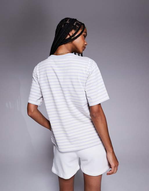 The North Face TNF T-shirt in gray and white stripe