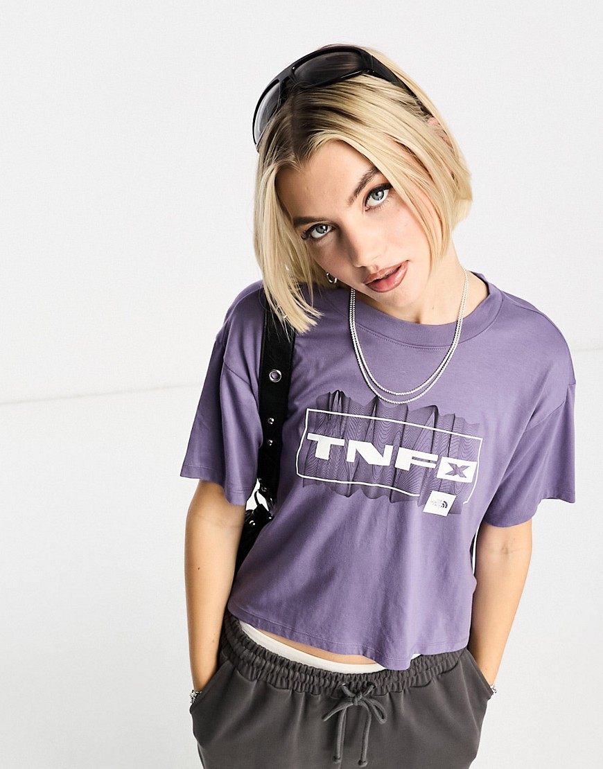 The North Face Tnf-x Coordinates Cropped T-shirt In Purple