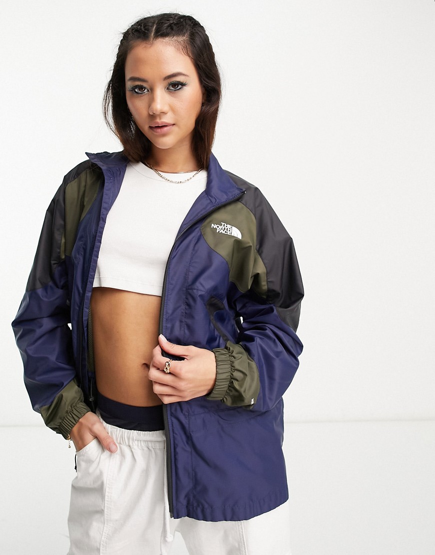 The North Face TNF X track jacket in navy and khaki