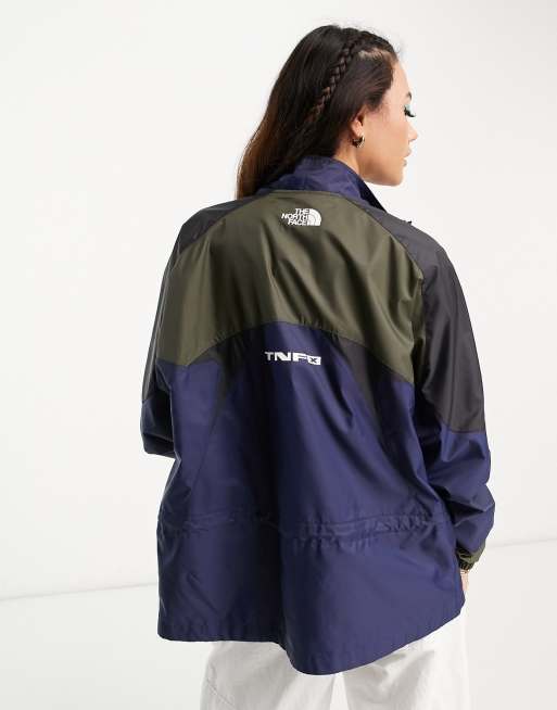 The North Face TNF X track jacket in navy and khaki