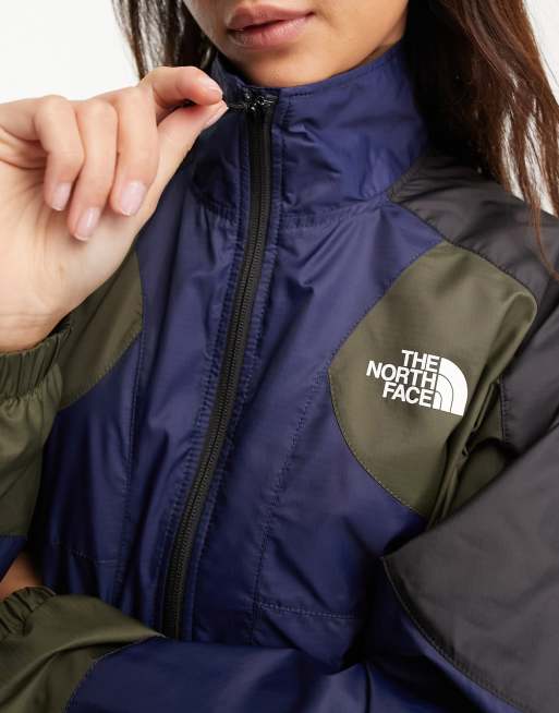 The North Face TNF X track jacket in navy and khaki