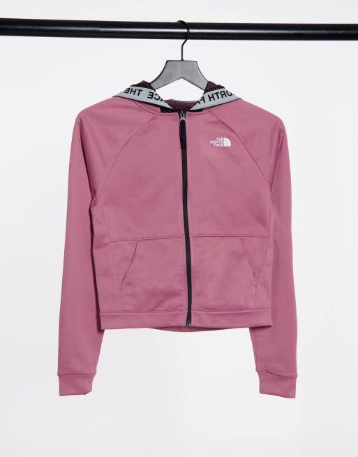 The north face train n deals logo full zip hooded jacket