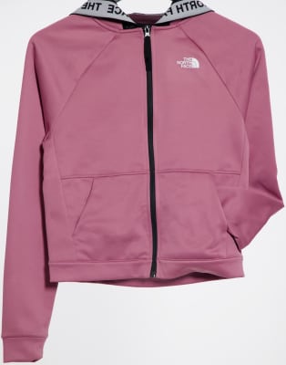 pink the north face hoodie