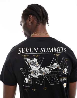 The North Face The North Face Topographic backprint logo t-shirt in black