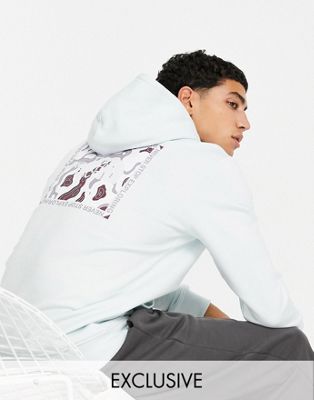 The North Face Topographic hoodie in blue/grey Exclusive at ASOS