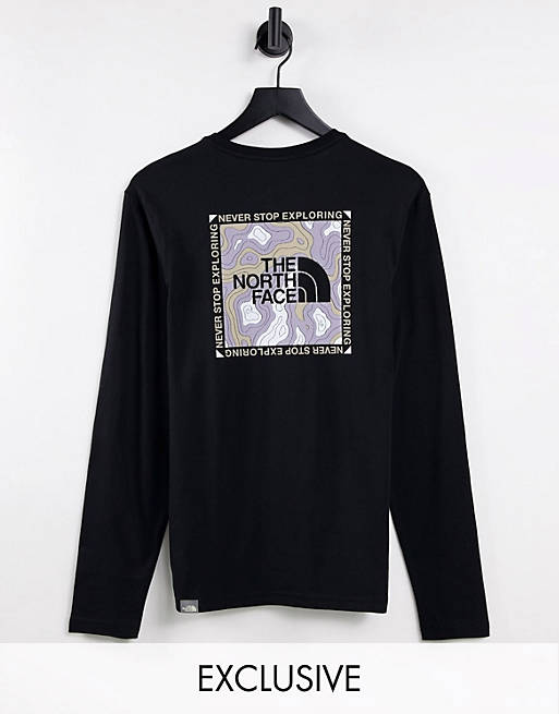  The North Face Topographic long sleeve t-shirt in black Exclusive at  