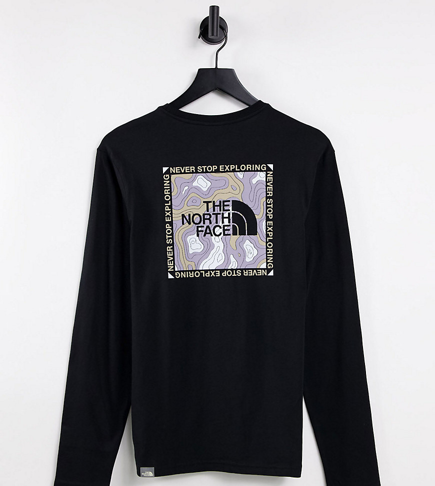 The North Face Topographic long sleeve t-shirt in black Exclusive at ASOS