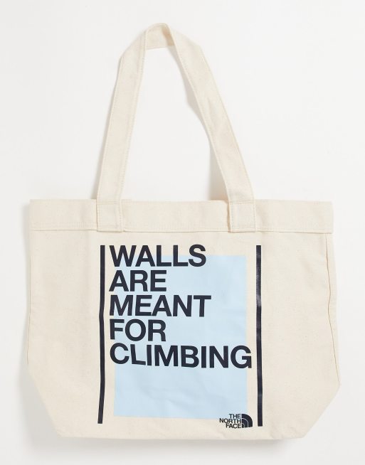 The North Face - Tote tas van katoen in beige/blauw