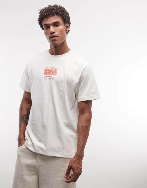 The North Face Track backprint relaxed t-shirt in off white, 5 of 5