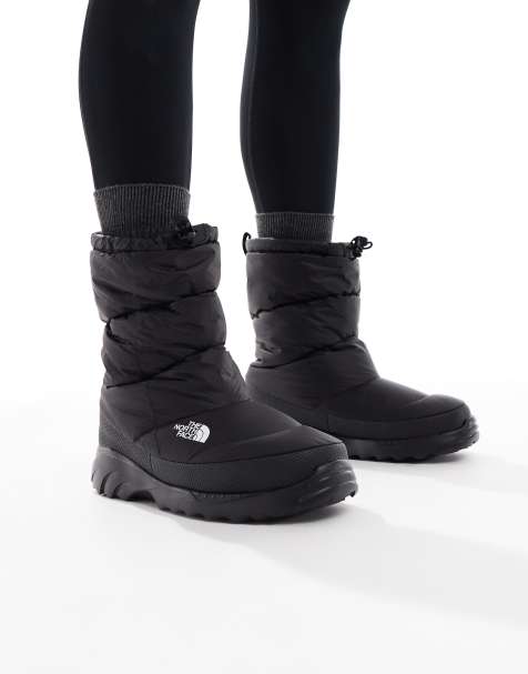 The North Face Traction Nuptse insulated boots in black - view 1