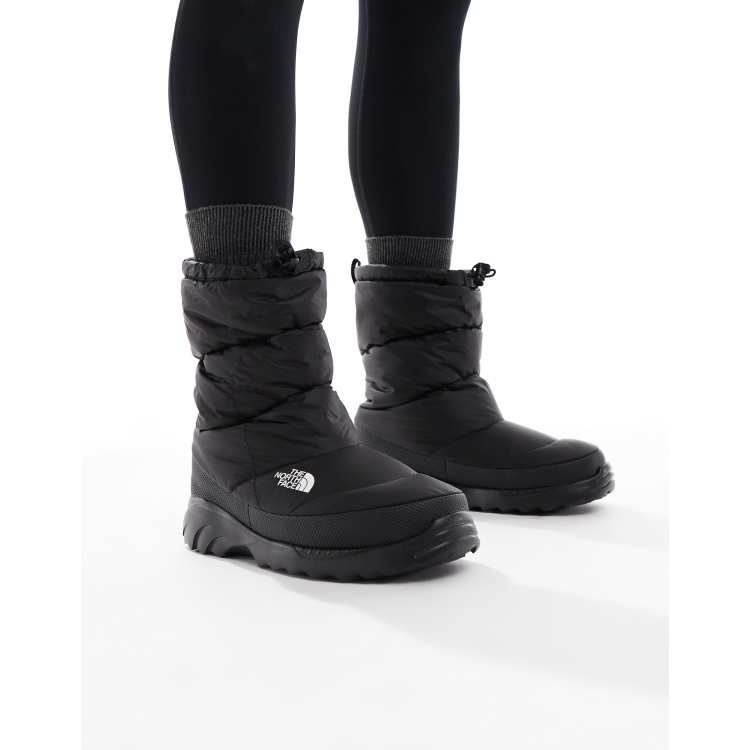The North Face Traction Nuptse insulated boots in black | ASOS