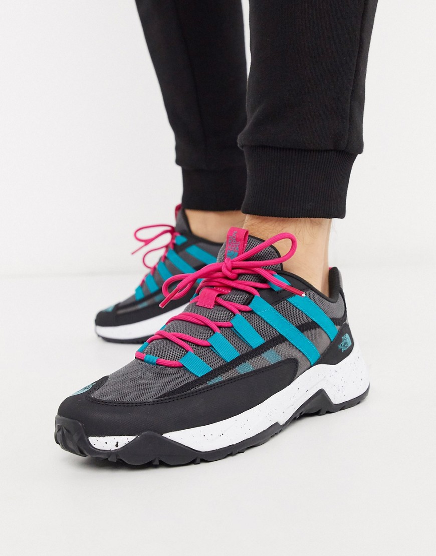 The North Face Trail Escape Crest sneaker in black/turquoise