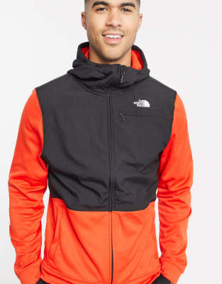 north face orange black jacket