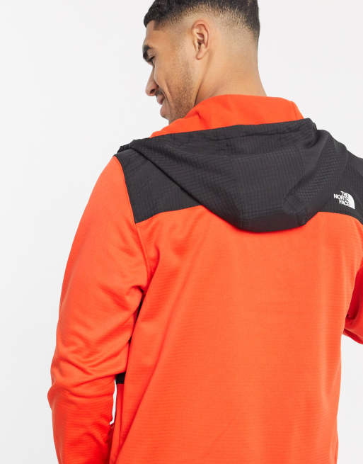 The North Face Train Logo full zip Overlay jacket in black/orange