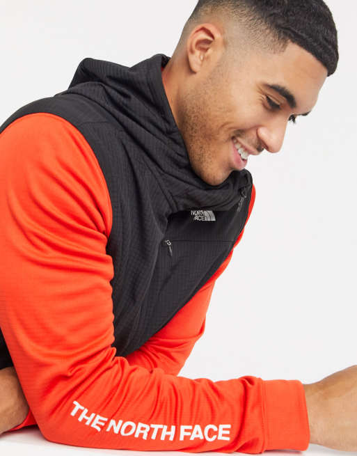 The North Face Train Logo full zip Overlay jacket in black/orange