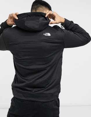the north face train logo quarter zip pullover hoodie