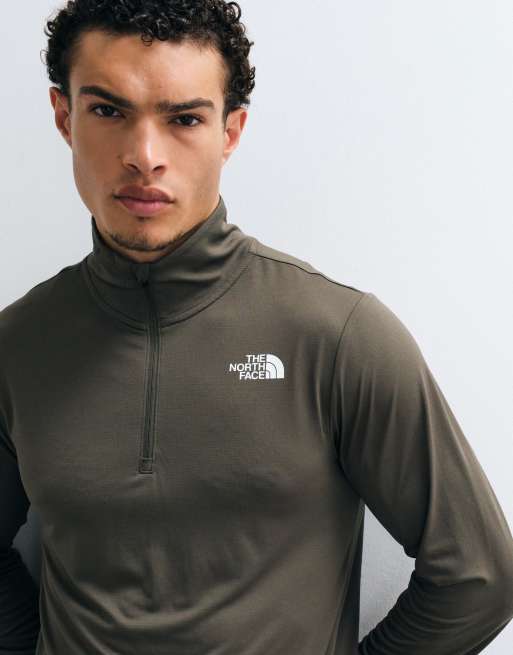 The North Face Training 24/7 1/4 zip logotopp i khaki, 2 av 5