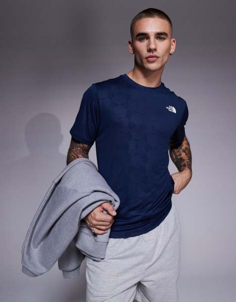 The North Face Training 24/7 embossed print logo t-shirt in navy
