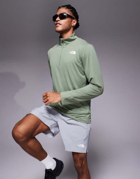 The North Face Training 24/7 1/4 logo top in green