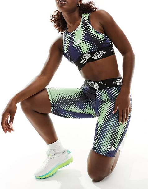 The North Face Training Aracar cropped tanklette in green dot print Exclusive at ASOS