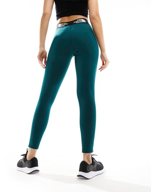 The North Face Training Aracar high waist 7/8 leggings in green Exclusive  at ASOS