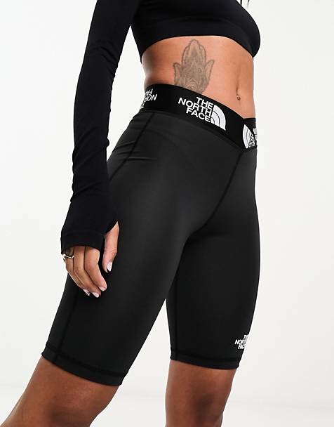 The North Face Training Aracar high waist legging shorts in black Exclusive at ASOS