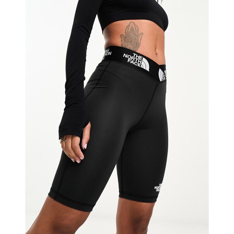 The North Face Training Aracar high waist legging shorts in black Exclusive at ASOS