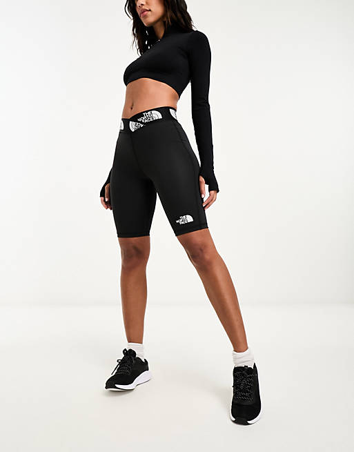 The North Face Training Aracar high waist legging shorts in black Exclusive  at ASOS