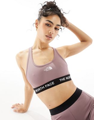 The North Face Training Tech mid support sports bra in purple - ASOS Price Checker