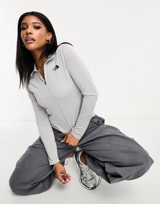 The North Face Training Flex 1/4 zip tech long sleeve in grey heather - ASOS Price Checker