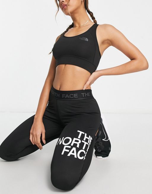 The North Face Flex Mid rise legging in black and green