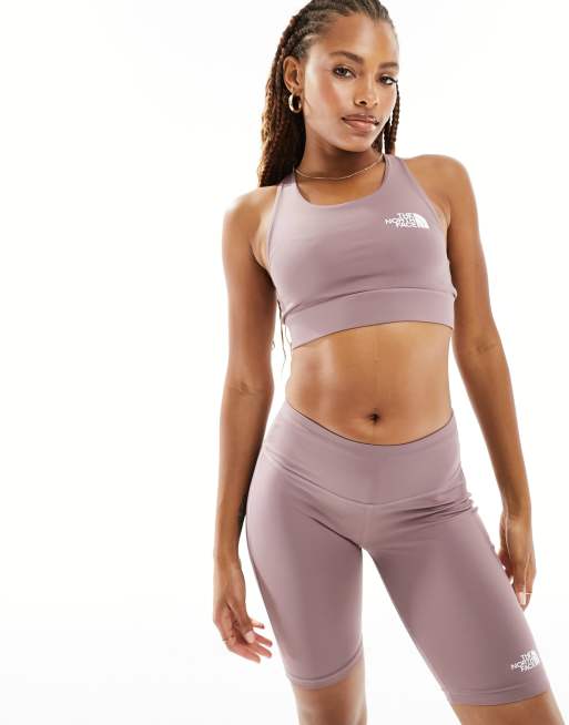 ASOS 4505 square neck washed medium support sports bra in grey