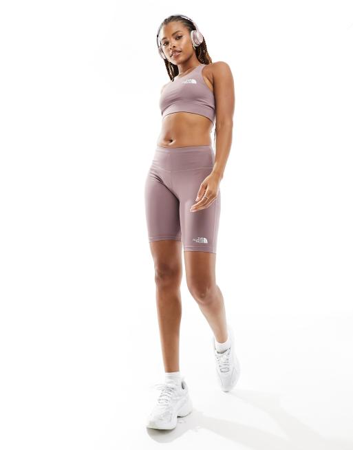 The North Face Training Flex mid support sports bra in pale blue