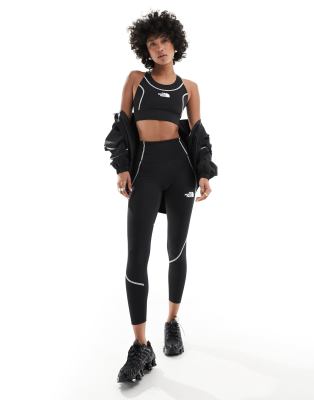 The North Face Training - Hakuun - 7/8-Leggings in Schwarz mit Konturnaht und hohem Bund