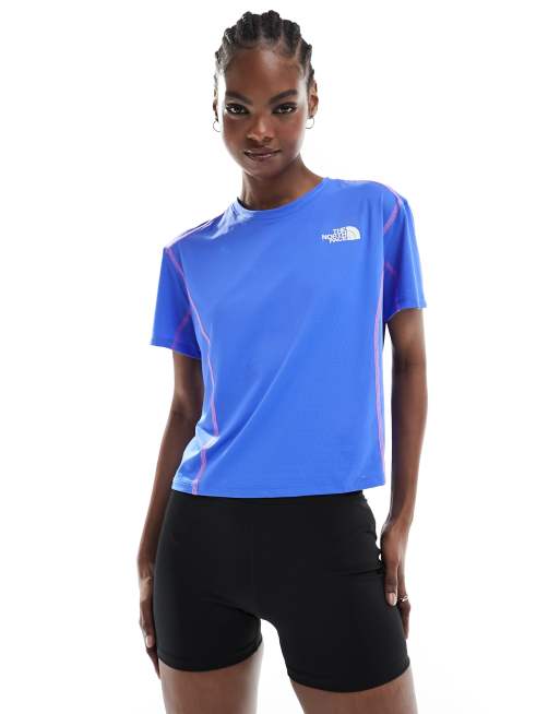 The North Face - Training Hakuun - T-shirt squadrata blu con cuciture modellanti