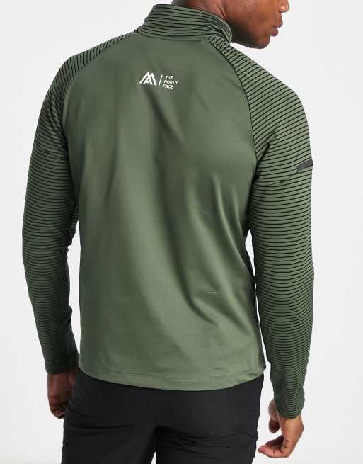 The North Face Training LAB FlashDry 1/4 zip fleece top in khaki