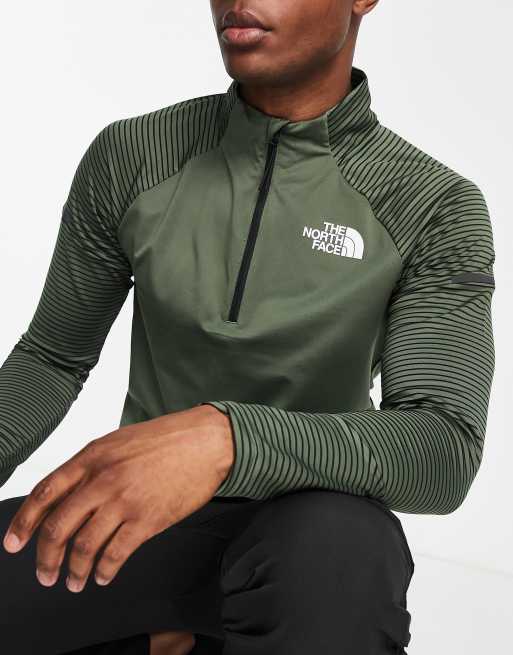The North Face Training LAB FlashDry 1/4 zip fleece top in khaki